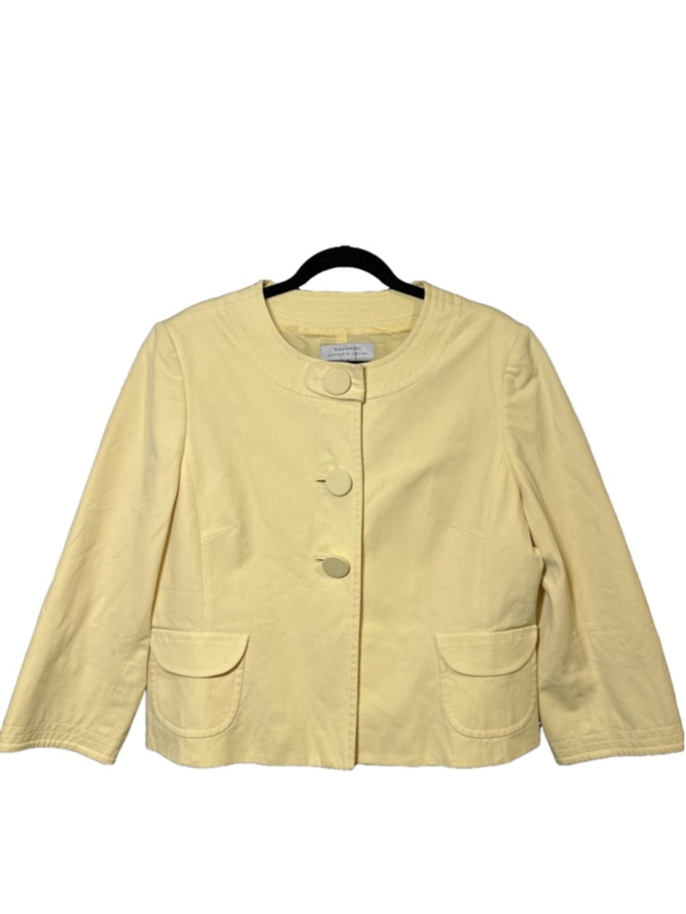 Tahari ButterCup Yellow Blazer Size 14